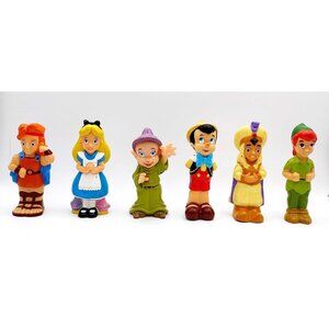 Disney Theme Park 5.5" Pinocchio Peter Pan Alice Hercules Bath Tub Lot of 6